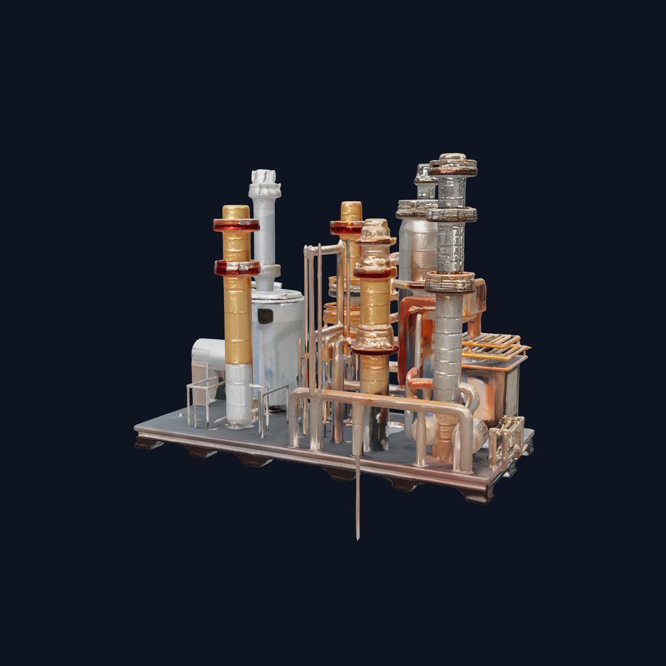 Industrial Refinery Model Pack  Detailed Pipes and Structures